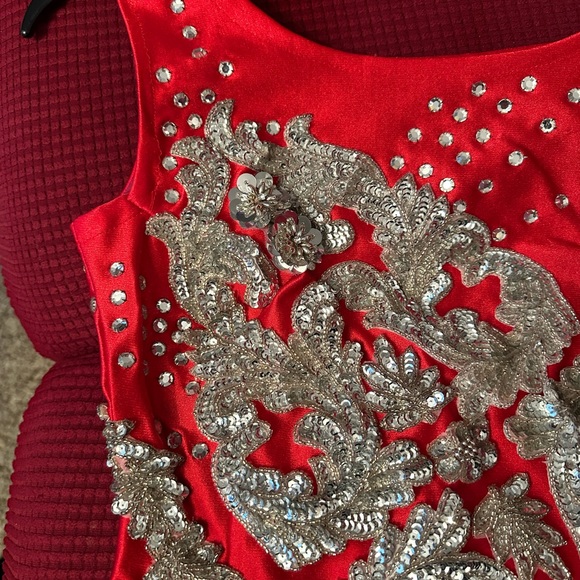 Vintage Ruby Sequin Majorette, Rhythmic gymnastics, figure skating bodysuit - Picture 3 of 14